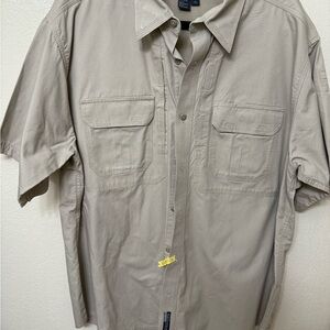 Men's 5-11 tactical series Khaki Short Sleeve Shirt breathable back SZ L